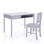 Guidecraft Dahlia Kids Desk and Chair Set :Wooden Study Table with Storage Drawer and Chair Set for Girls | Kids Bedroom Desk Set