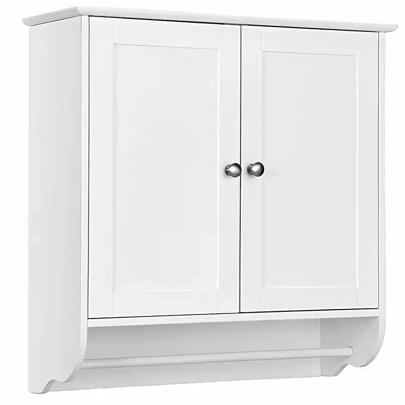 Costway Wall Mounted Bathroom Medicine Cabinet Storage Cupboard with Towel Bar Brown/Grey