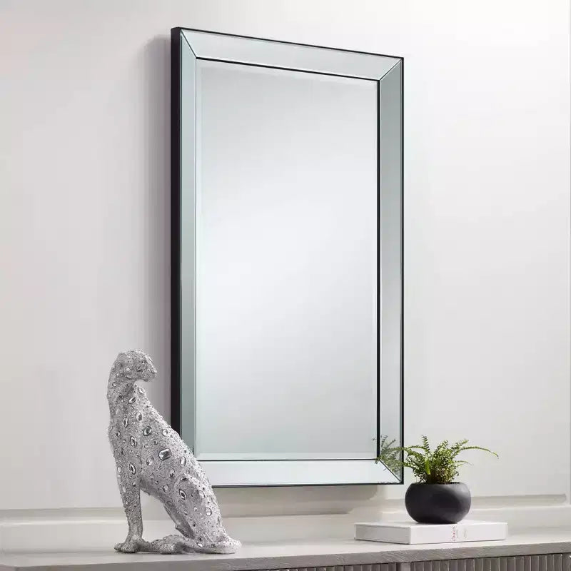 Uttermost Verne Matte Black Edging 24 x 38 Rectangular Wall Mirror