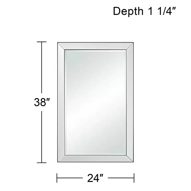 Uttermost Verne Matte Black Edging 24 x 38 Rectangular Wall Mirror