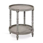 Table d'appoint ronde en bois Bellport de Kate and Laurel avec étagère