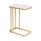 Kate and Laurel Credele Cultured Marble and Metal Accent C-Table