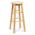 PJ Wood Classic Round Seat 29 Tall Kitchen Counter Stools, Natural (Set of 6)