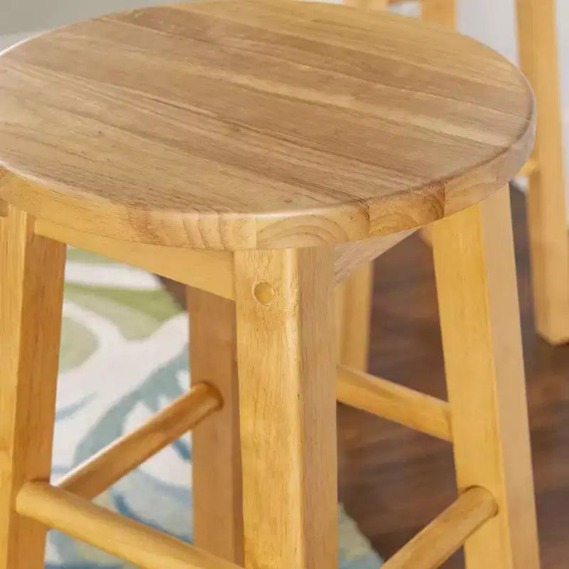 PJ Wood Classic Round Seat 29 Tall Kitchen Counter Stools, Natural (Set of 6)