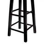 PJ Wood Classic Round Seat 29 Tall Kitchen Counter Stools for Homes, Dining Spaces, and Bars with Backless Seats & 4 Square Legs, Black (Set of 4)