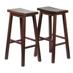PJ Wood Classic Saddle Seat 29 Tall Kitchen Counter Stools, Walnut (Set of 8)