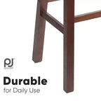 PJ Wood Classic Saddle Seat 29 Tall Kitchen Counter Stools, Walnut (Set of 8)