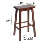 PJ Wood Classic Saddle Seat 29 Tall Kitchen Counter Stools, Walnut (Set of 8)