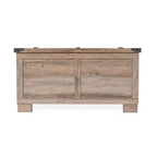 Emma and Oliver Farmhouse Coffee Table with Clamshell Style Hinged Table Top and Hidden Storage