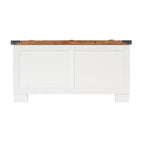 Emma and Oliver Farmhouse Coffee Table with Clamshell Style Hinged Table Top and Hidden Storage