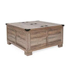 Emma and Oliver Farmhouse Coffee Table with Clamshell Style Hinged Table Top and Hidden Storage