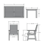 HIGHWOOD PROFESSIONAL 7- Piece Outdoor Dining Set 42x72