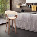 30" Julyssa Swivel Faux Leather Wood Counter Height Barstool - Armen Living