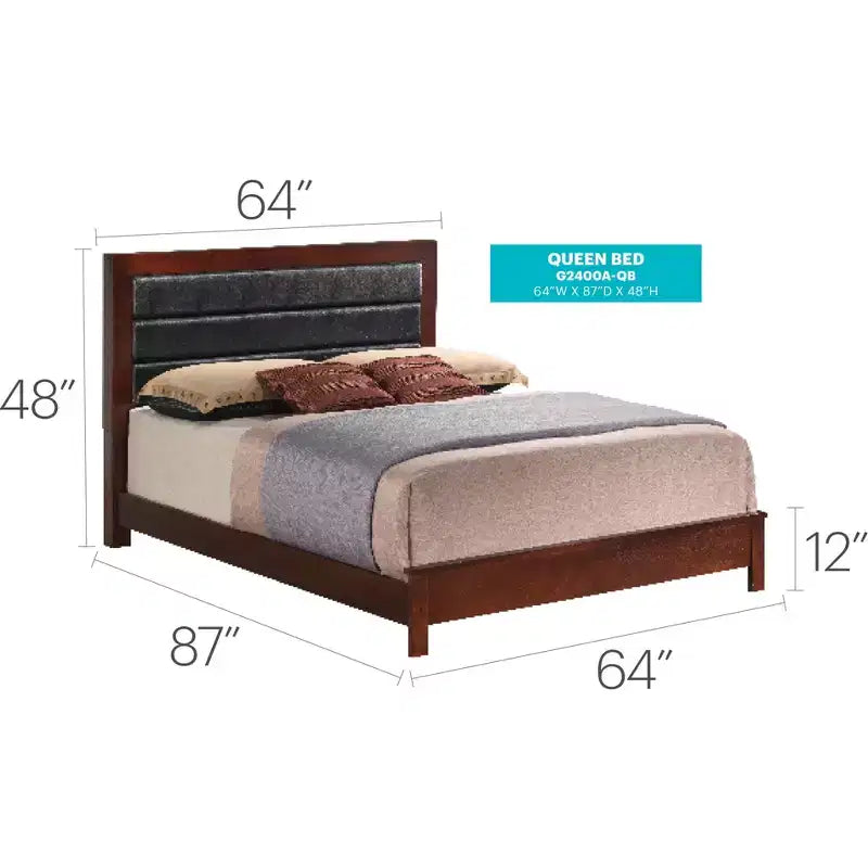 Passion Furniture Burlington Upholstered Queen Panel Bed