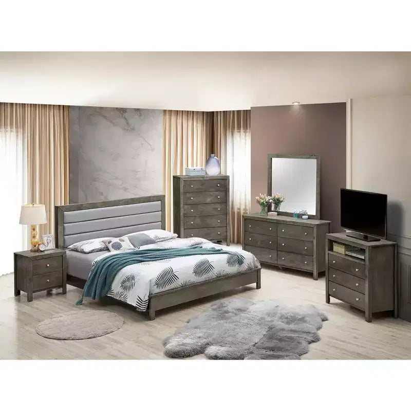 Passion Furniture Burlington Upholstered Queen Panel Bed
