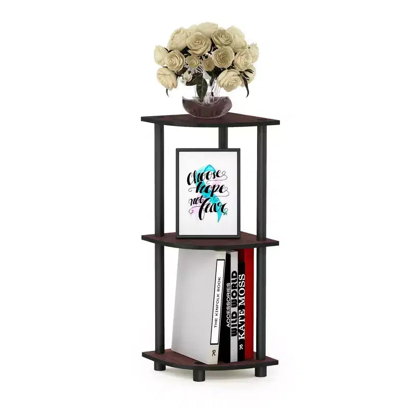 Furinno 3-Tier Corner Display Rack Multipurpose Shelving Unit Industrial Ladder Bookcase