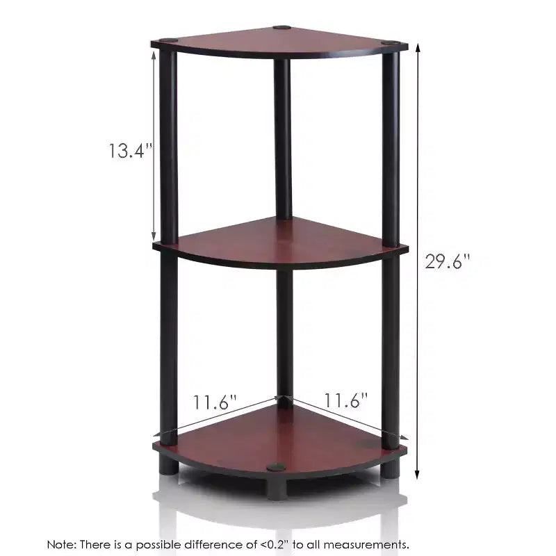 Furinno 3-Tier Corner Display Rack Multipurpose Shelving Unit Industrial Ladder Bookcase