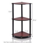 Furinno 3-Tier Corner Display Rack Multipurpose Shelving Unit Industrial Ladder Bookcase