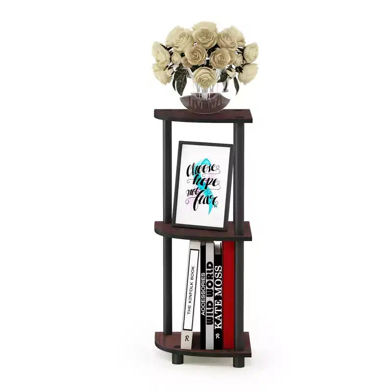 Furinno 3-Tier Corner Display Rack Multipurpose Shelving Unit Industrial Ladder Bookcase