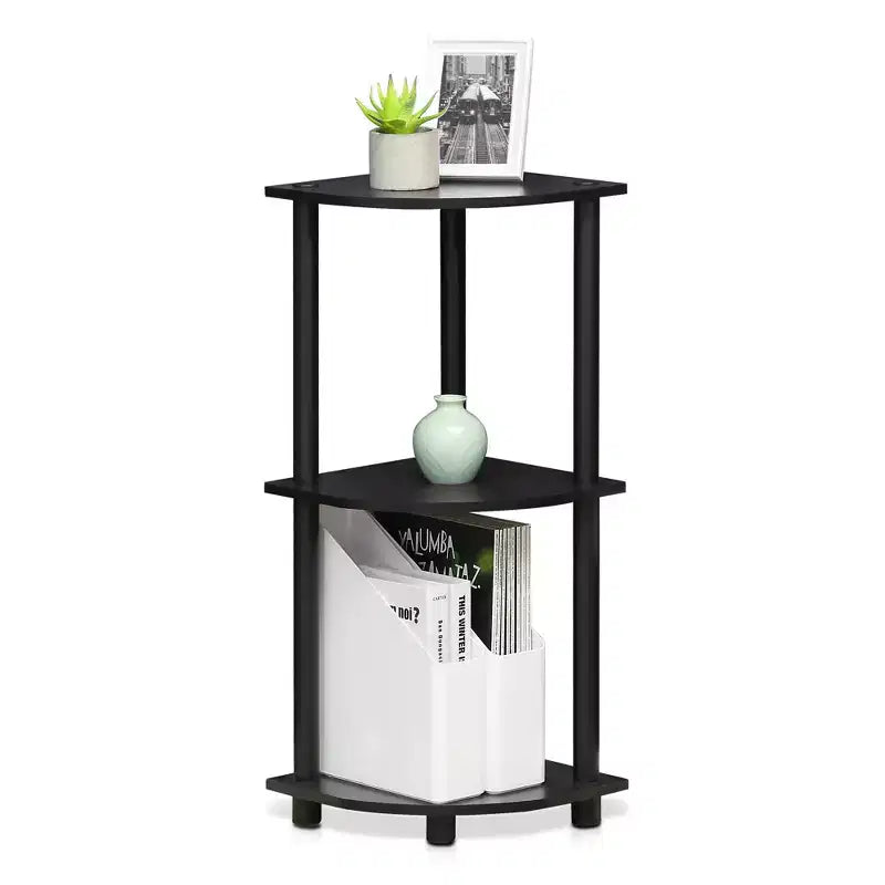 Furinno 3-Tier Corner Display Rack Multipurpose Shelving Unit Industrial Ladder Bookcase