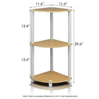 Furinno 3-Tier Corner Display Rack Multipurpose Shelving Unit Industrial Ladder Bookcase