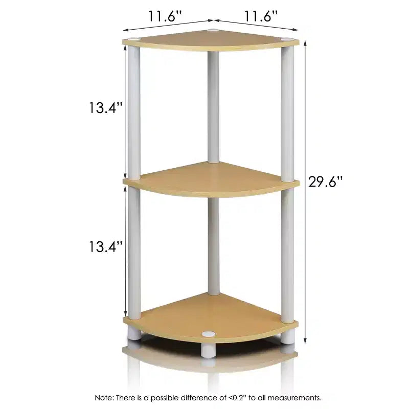 Furinno 3-Tier Corner Display Rack Multipurpose Shelving Unit Industrial Ladder Bookcase