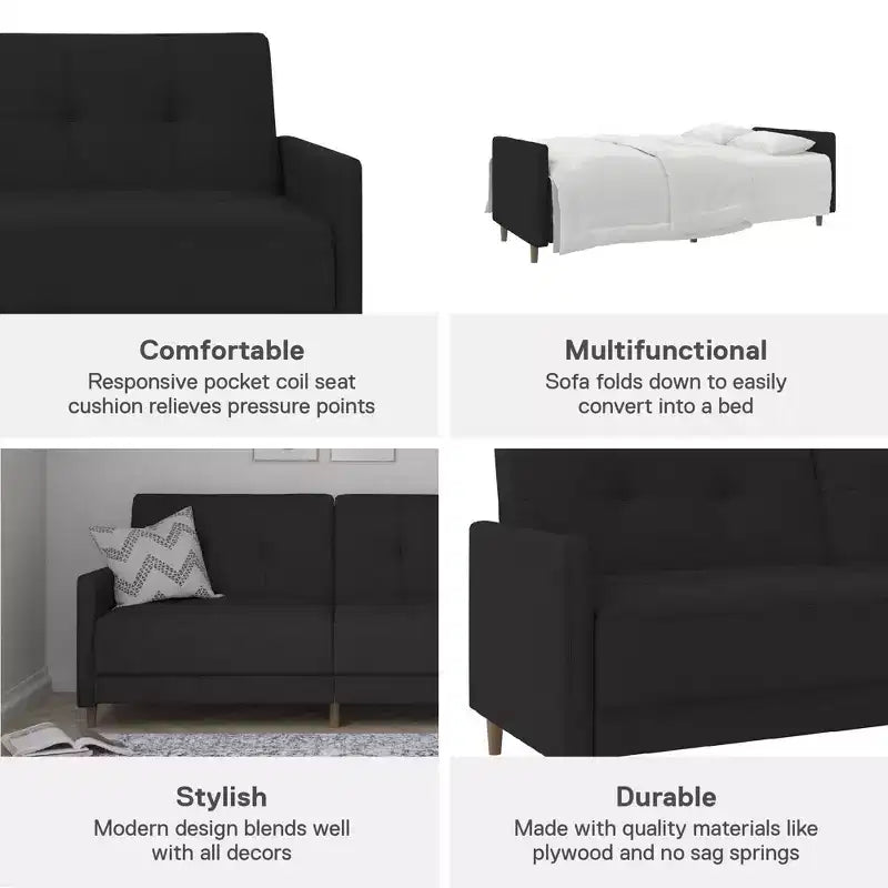 DHP Andora Coil Convertible Futon Couch