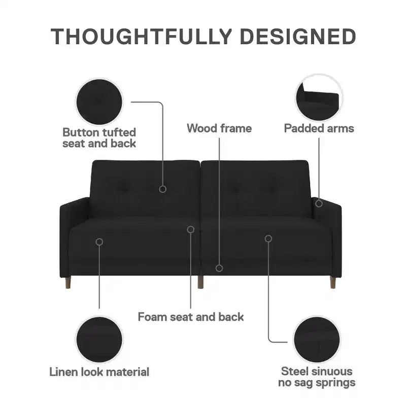 DHP Andora Coil Convertible Futon Couch