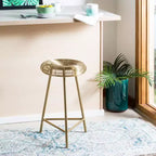 Addison Wire Weaved Contemporary Counter Stool - FOX4517 - Gold - Safavieh Couture