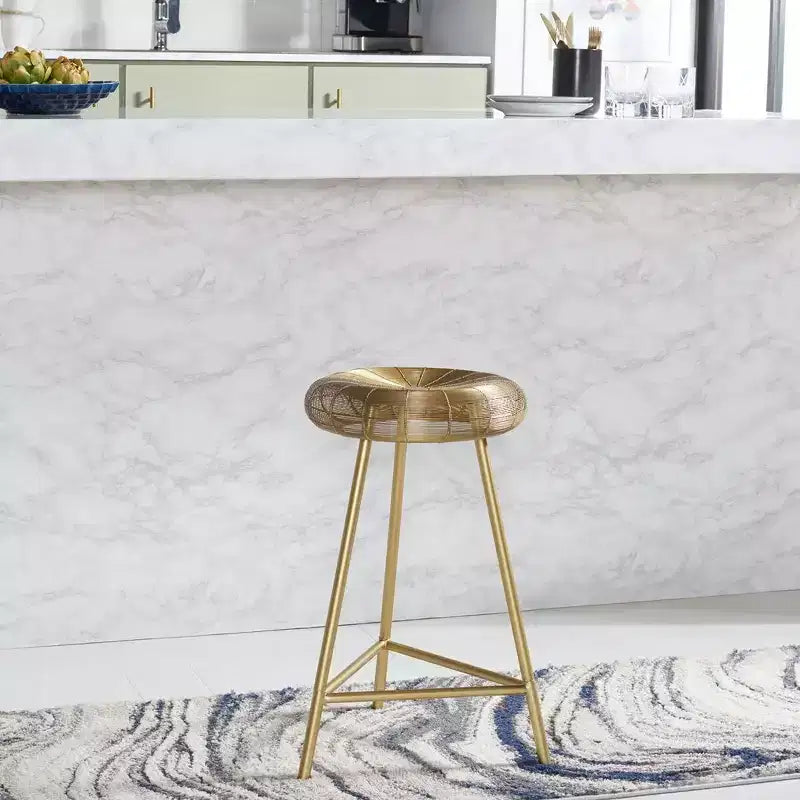Addison Wire Weaved Contemporary Counter Stool - FOX4517 - Gold - Safavieh Couture