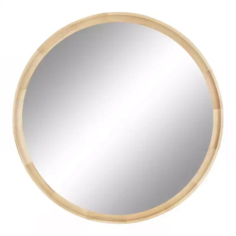 Kate and Laurel Hatherleigh Round Wood Wall Mirror