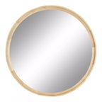 Kate and Laurel Hatherleigh Round Wood Wall Mirror