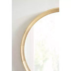 Kate and Laurel Hatherleigh Round Wood Wall Mirror