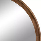 Kate and Laurel Hatherleigh Round Wood Wall Mirror