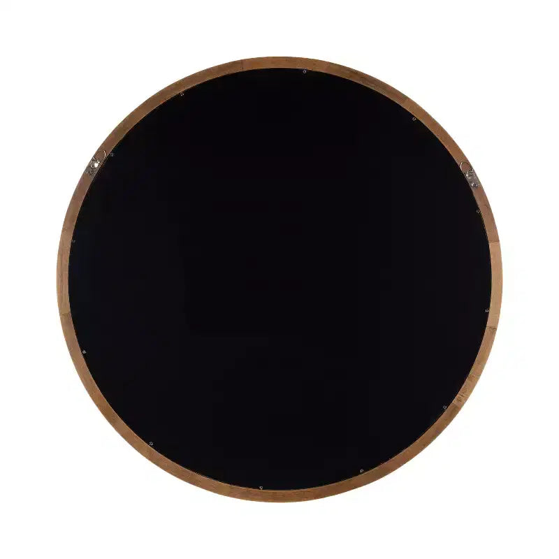 Kate and Laurel Hatherleigh Round Wood Wall Mirror