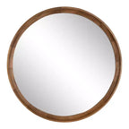 Kate and Laurel Hatherleigh Round Wood Wall Mirror