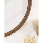 Kate and Laurel Hatherleigh Round Wood Wall Mirror