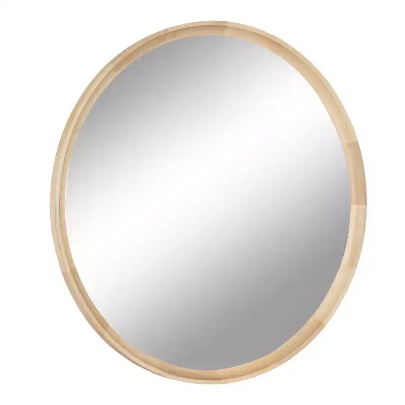 Kate and Laurel Hatherleigh Round Wood Wall Mirror