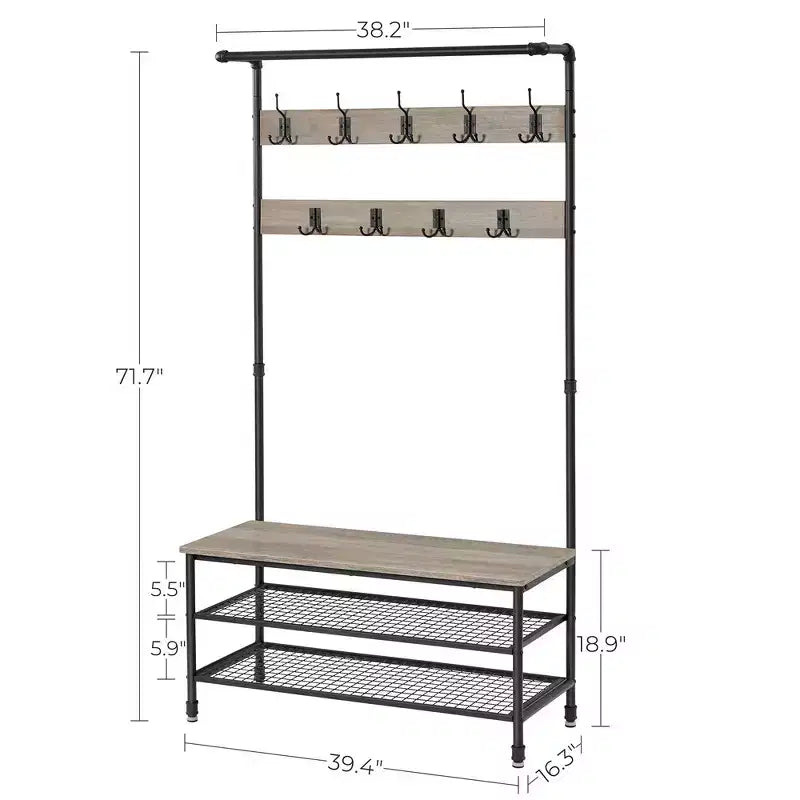 Vasagle 3-in-1 Entryway Coat Rack and Storage Bench