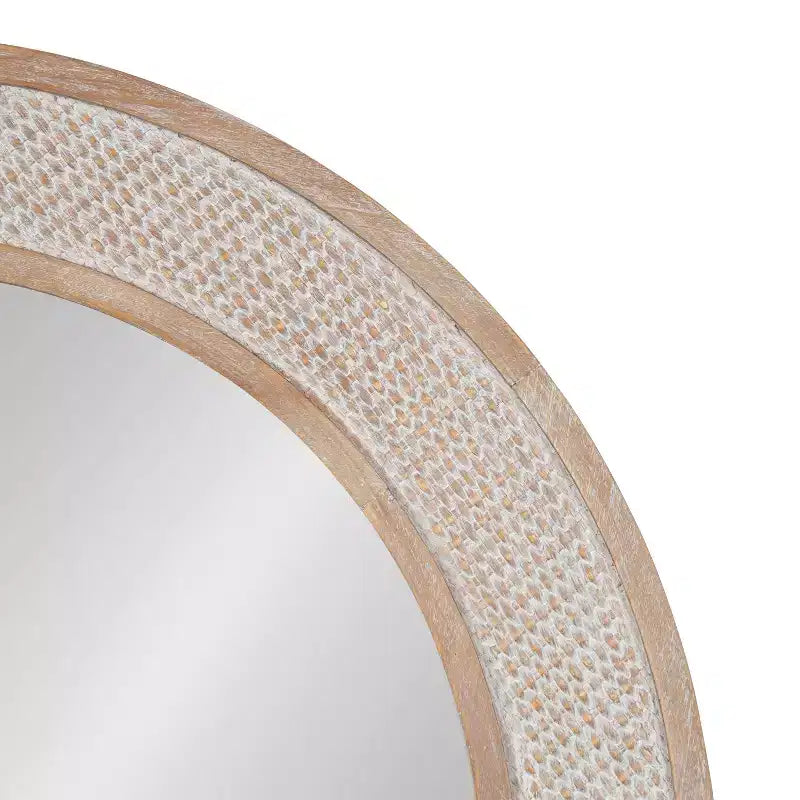 Kate and Laurel Cannondale Round Wood Round Mirror, 28 Diameter, Natural