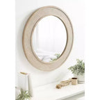 Kate and Laurel Cannondale Round Wood Round Mirror, 28 Diameter, Natural