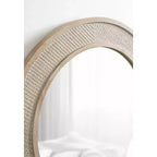 Kate and Laurel Cannondale Round Wood Round Mirror, 28 Diameter, Natural