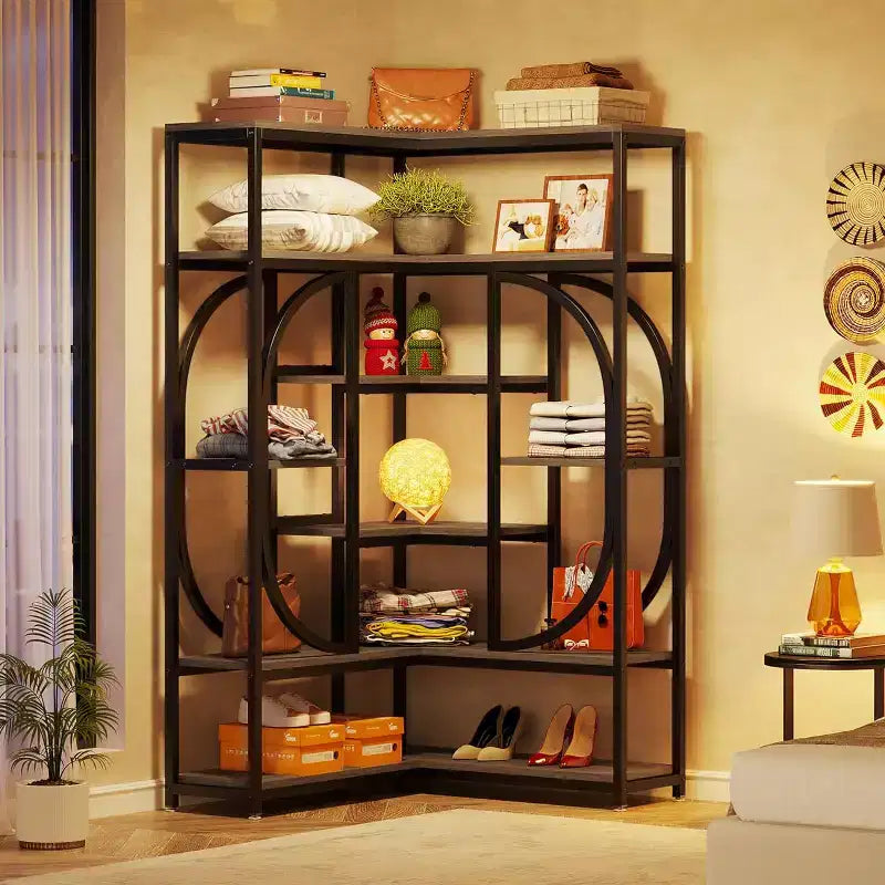 Tribesigns L-Shaped 7-Shelf Corner Bookcase