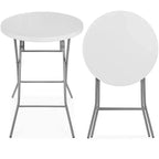 Table pliante à hauteur de bar Best Choice Products 81 cm, accessoire intérieur extérieur avec plateau épais, capacité de 150 kg