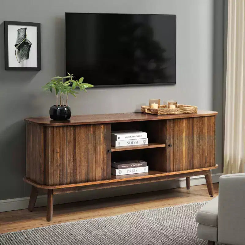 Adam Modern TV Stand for TVs up to 65 with Adjustable Shelf | Hulala Home