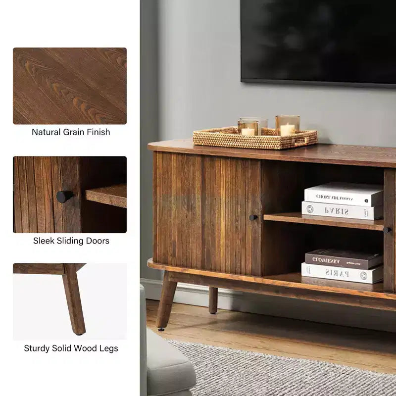 Adam Modern TV Stand for TVs up to 65 with Adjustable Shelf | Hulala Home