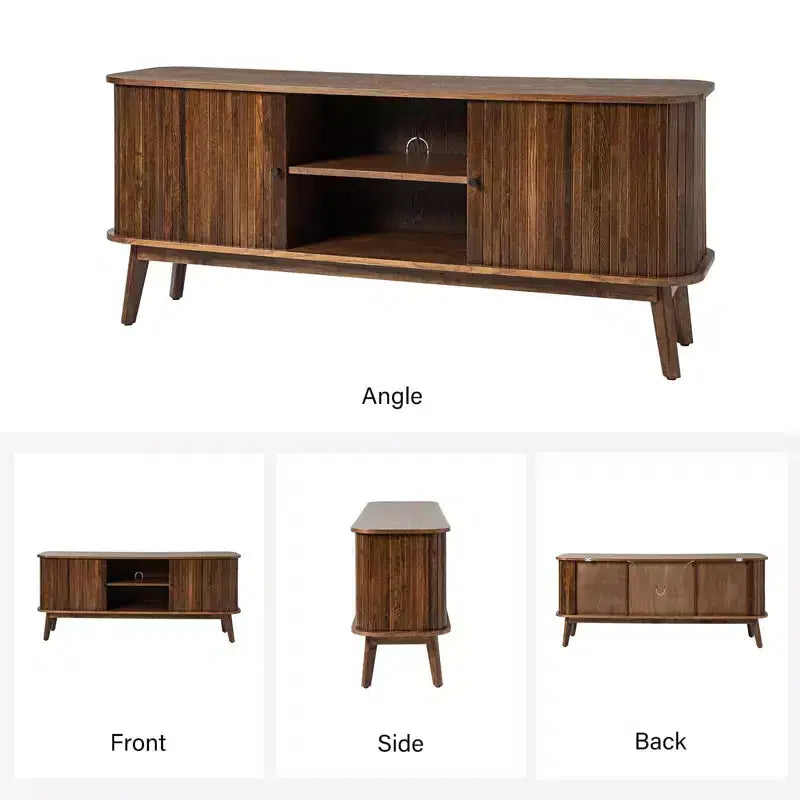 Adam Modern TV Stand for TVs up to 65 with Adjustable Shelf | Hulala Home