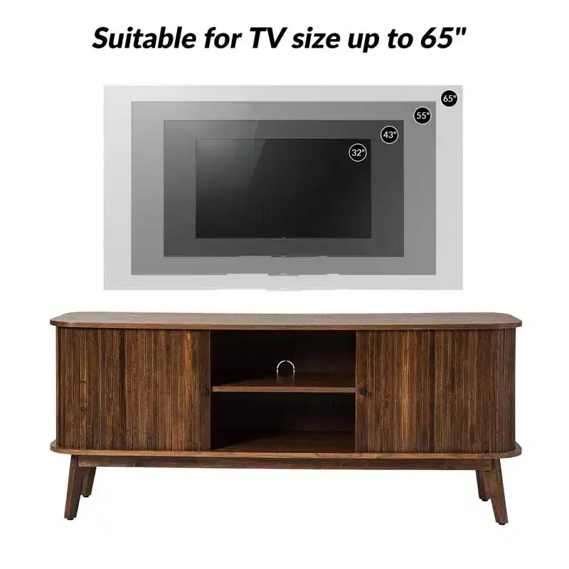 Adam Modern TV Stand for TVs up to 65 with Adjustable Shelf | Hulala Home