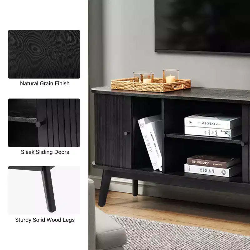Adam Modern TV Stand for TVs up to 65 with Adjustable Shelf | Hulala Home
