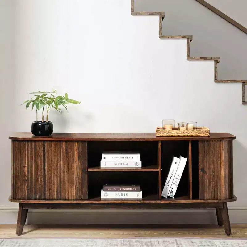 Adam Modern TV Stand for TVs up to 65 with Adjustable Shelf | Hulala Home